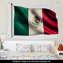 Mexico National Flag Isolated 3D White Background Wall Art 68821955