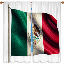 Mexico National Flag Isolated 3D White Background Window Curtains 68821955