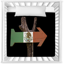Mexico Wooden Sign Isolated On Black Background Nursery Decor 68168403