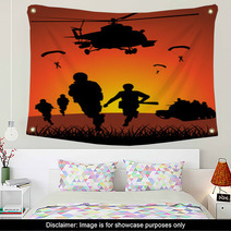 Military Action Against The Sunset Wall Art 49747810