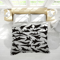 Military Combat Airplane Silhoettes Set Bedding 64999581