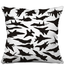 Military Combat Airplane Silhoettes Set Pillows 64999581