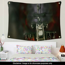 Military Gunship Flying In Front Of Explosion And Smoke Wall Art 142655065
