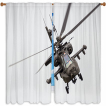 Military Helicopter In The Sky Window Curtains 113318844