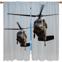 Military Helicopters Landing Window Curtains 120809001