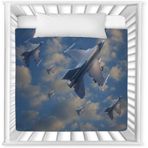 Military Jet Plane Flying Over Clouds Nursery Decor 43393204