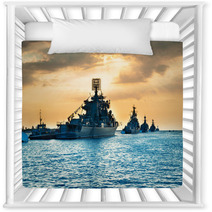 Military Navy Ships In A Sea Bay Nursery Decor 104362119