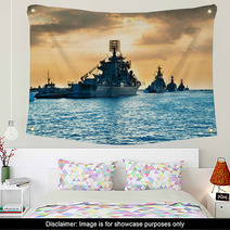 Military Navy Ships In A Sea Bay Wall Art 104362119