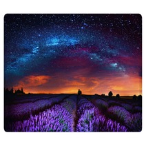Milky Way Over Lavender Field France Rugs 165098199