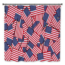 Miniature American Flags Background Bath Decor 63651082