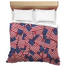 Miniature American Flags Background Bedding 63651082