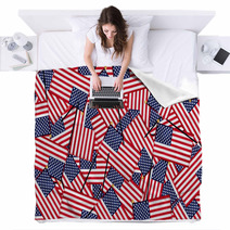 Miniature American Flags Background Blankets 63651082
