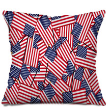 Miniature American Flags Background Pillows 63651082