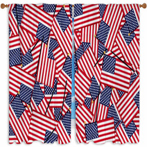 Miniature American Flags Background Window Curtains 63651082