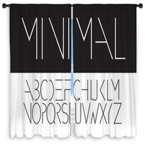 Minimal Alphabet Font Design Eps 10 Vector Window Curtains 115547895