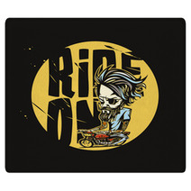 Minimal Logo Of Golden Bike Rider Vector Illustration Rugs 193078696