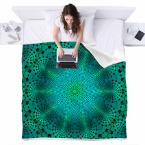 Mirror Abstract Teal Emerald Green Print Blankets 54897358