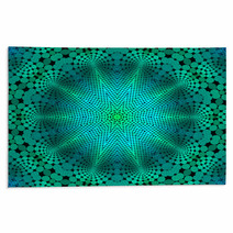 Mirror Abstract Teal Emerald Green Print Rugs 54897358