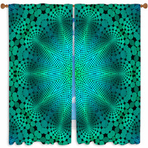 Mirror Abstract Teal Emerald Green Print Window Curtains 54897358