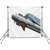 Missile Under The Wing Attack Aircraft Isolated On White Background Backdrops 126088762