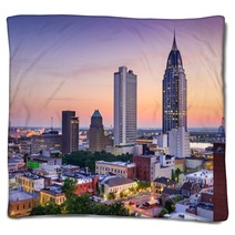 Mobile Alabama Skyline Blankets 110125468