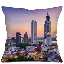 Mobile Alabama Skyline Pillows 110125468