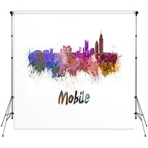 Mobile Skyline In Watercolor Backdrops 83321083
