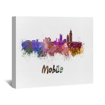 Mobile Skyline In Watercolor Wall Art 83321083