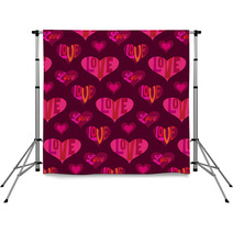 Mod Valentines Day Heart Background Pattern With Typography Backdrops 187888137