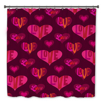 Mod Valentines Day Heart Background Pattern With Typography Bath Decor 187888137