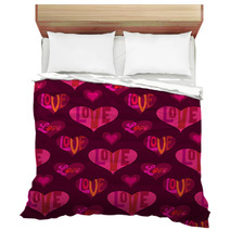Mod Valentines Day Heart Background Pattern With Typography Bedding 187888137