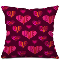 Mod Valentines Day Heart Background Pattern With Typography Pillows 187888137