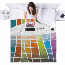 Modern Abstract Design, Colorful Geometric Template Blankets 32741255