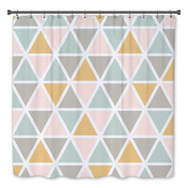 Modern Abstract Seamless Triangle Pattern Scandinavian Style Pastel Colors Vector Background Bath Decor 212346672
