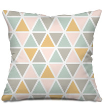 Modern Abstract Seamless Triangle Pattern Scandinavian Style Pastel Colors Vector Background Pillows 212346672