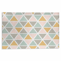 Modern Abstract Seamless Triangle Pattern Scandinavian Style Pastel Colors Vector Background Rugs 212346672