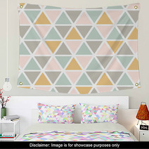 Modern Abstract Seamless Triangle Pattern Scandinavian Style Pastel Colors Vector Background Wall Art 212346672