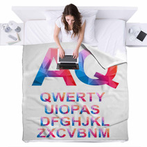 Modern Alphabet With Triangle Texture Inside Blankets 66996081