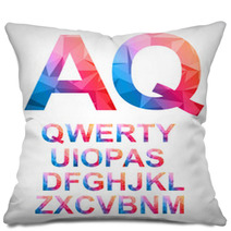 Modern Alphabet With Triangle Texture Inside Pillows 66996081