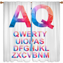 Modern Alphabet With Triangle Texture Inside Window Curtains 66996081