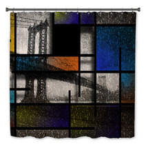 Modern Art Inspired Landscape New York City Bath Decor 64815456