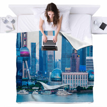 Modern City Closeup In Shanghai Blankets 66523260