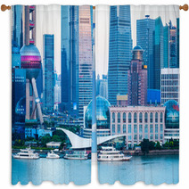 Modern City Closeup In Shanghai Window Curtains 66523260