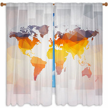 Modern Concept Of World Map Vector Window Curtains 63938490