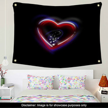 Modern Glowy USA Heart Wall Art 39746990