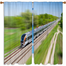 Modern Hi-speed Passenger Train In Ukraine Window Curtains 53561515