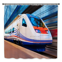 Modern High Speed Train With Motion Blur Bath Decor 65782373