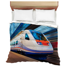 Modern High Speed Train With Motion Blur Bedding 65782373