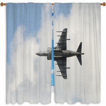 Modern Jetfighter Vertical Takeoff Window Curtains 40333153