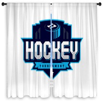 Modern Professional Hockey Logo For Sport Team Window Curtains 189229648